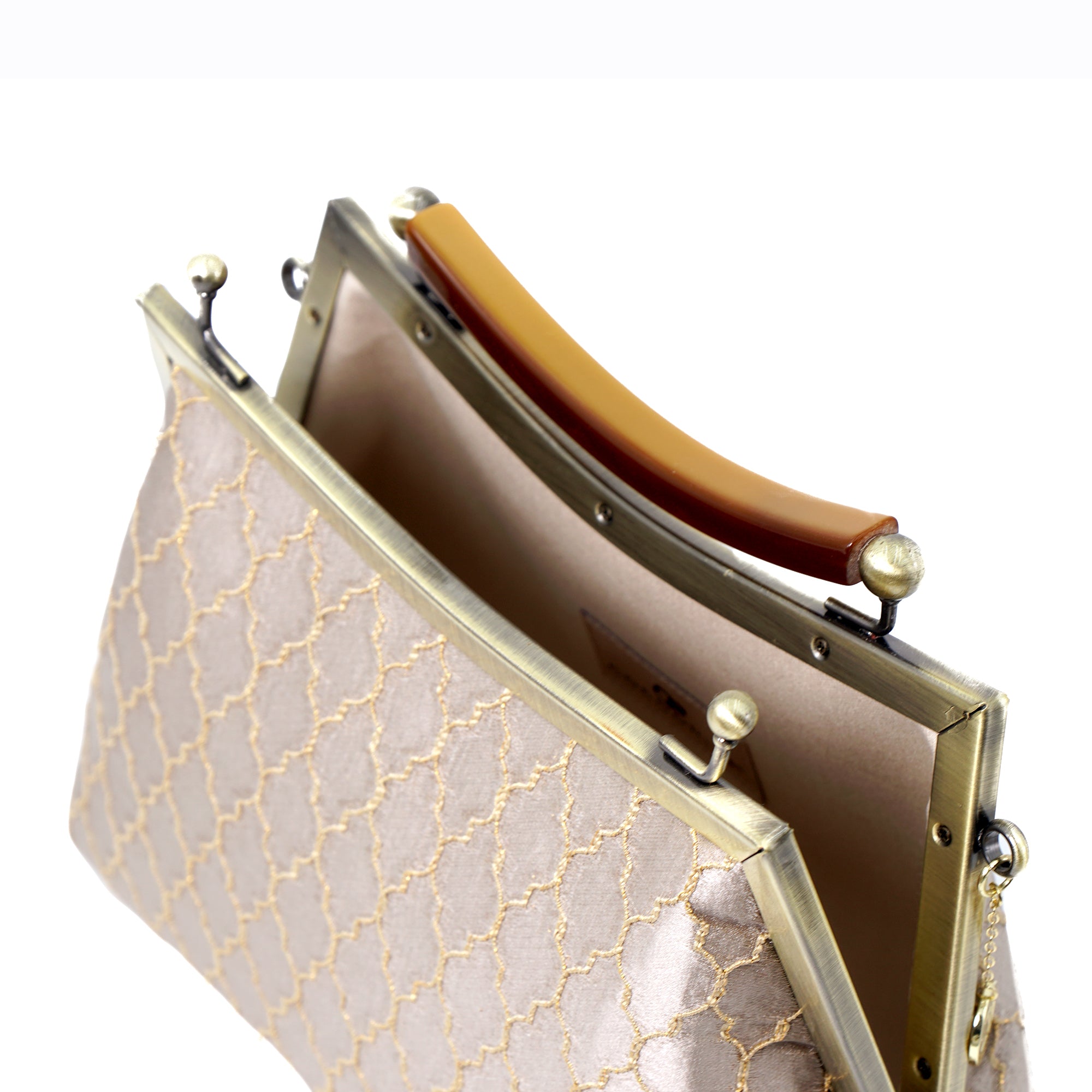 Amber Resin Top Handle Bag - Royal Crest (Khaki)
