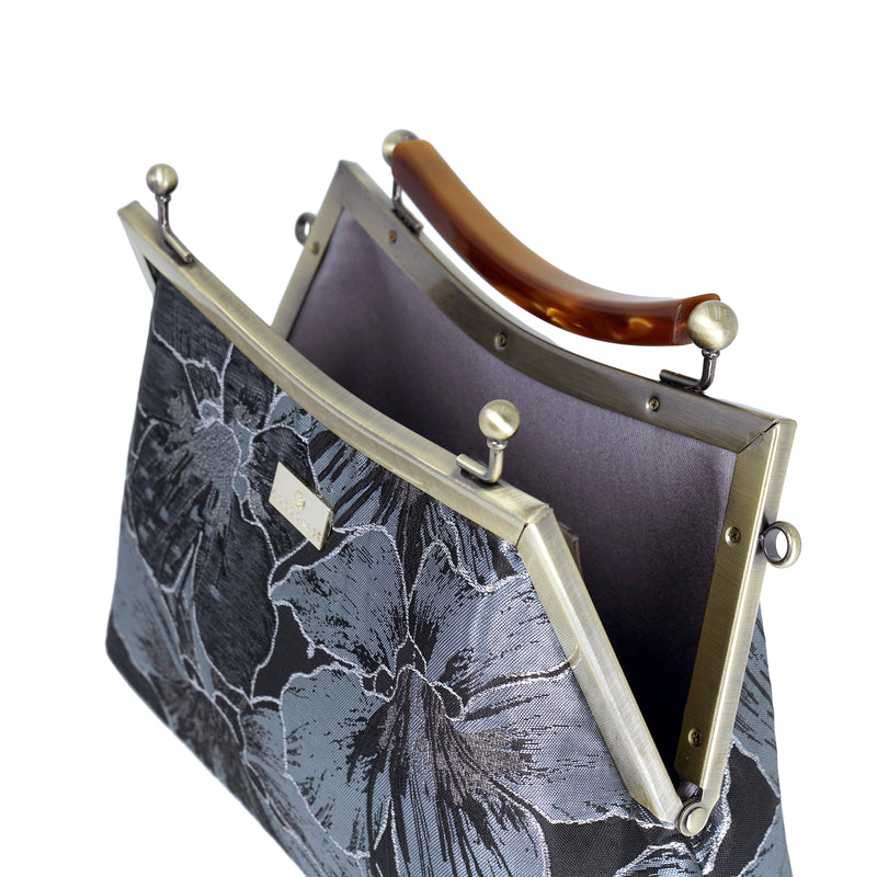 Amber Resin Top Handle Bag - Gold Lily