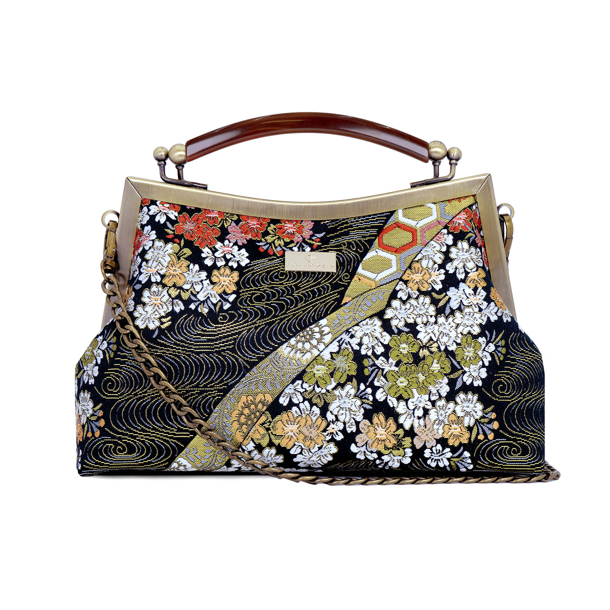 Amber Resin Top Handle Bag - Flower Garland