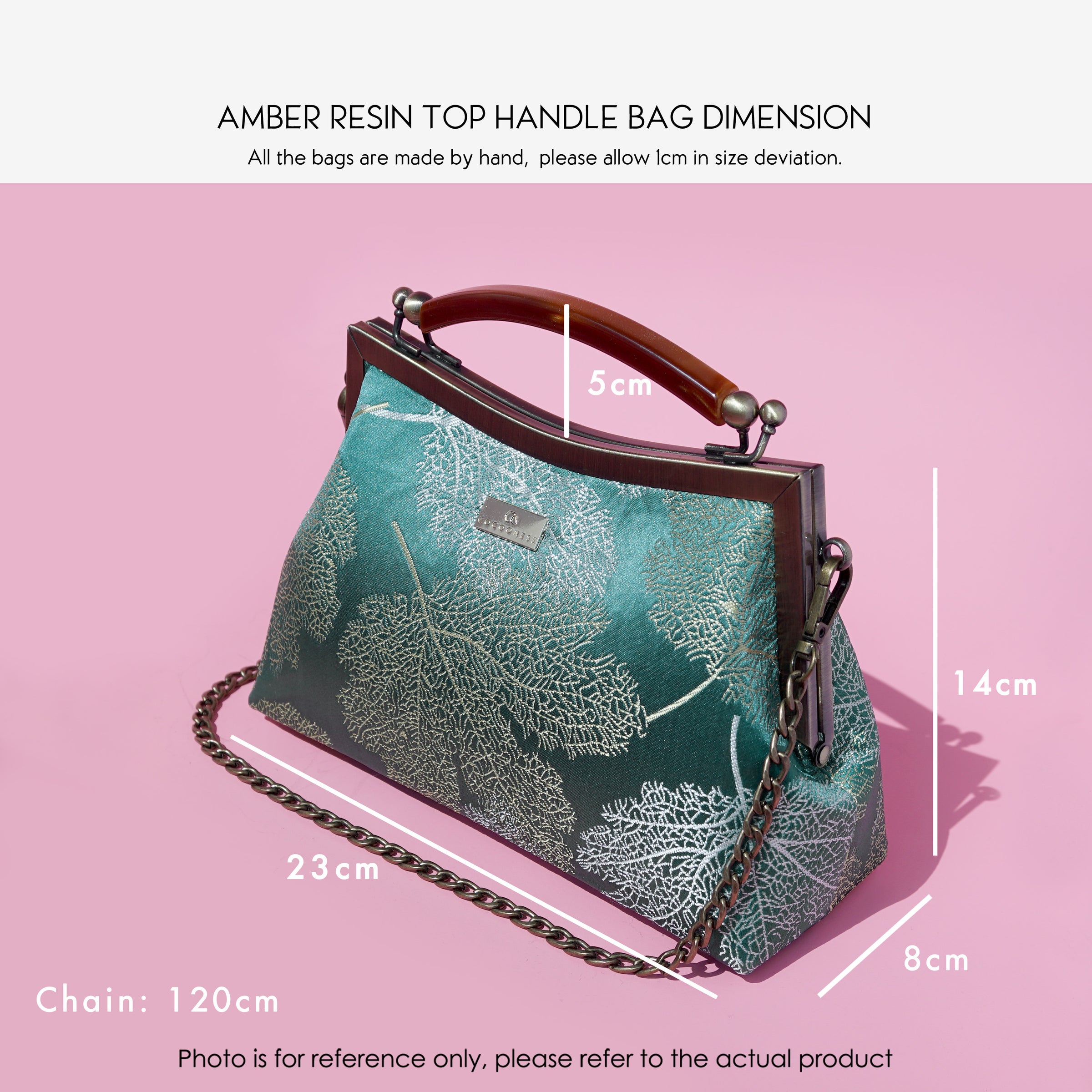 Amber Resin Top Handle Bag - Kimono