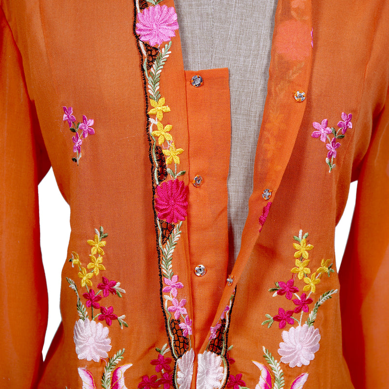 Nyonya Kebaya Blouse - Goldfish Butterflies (size: L)