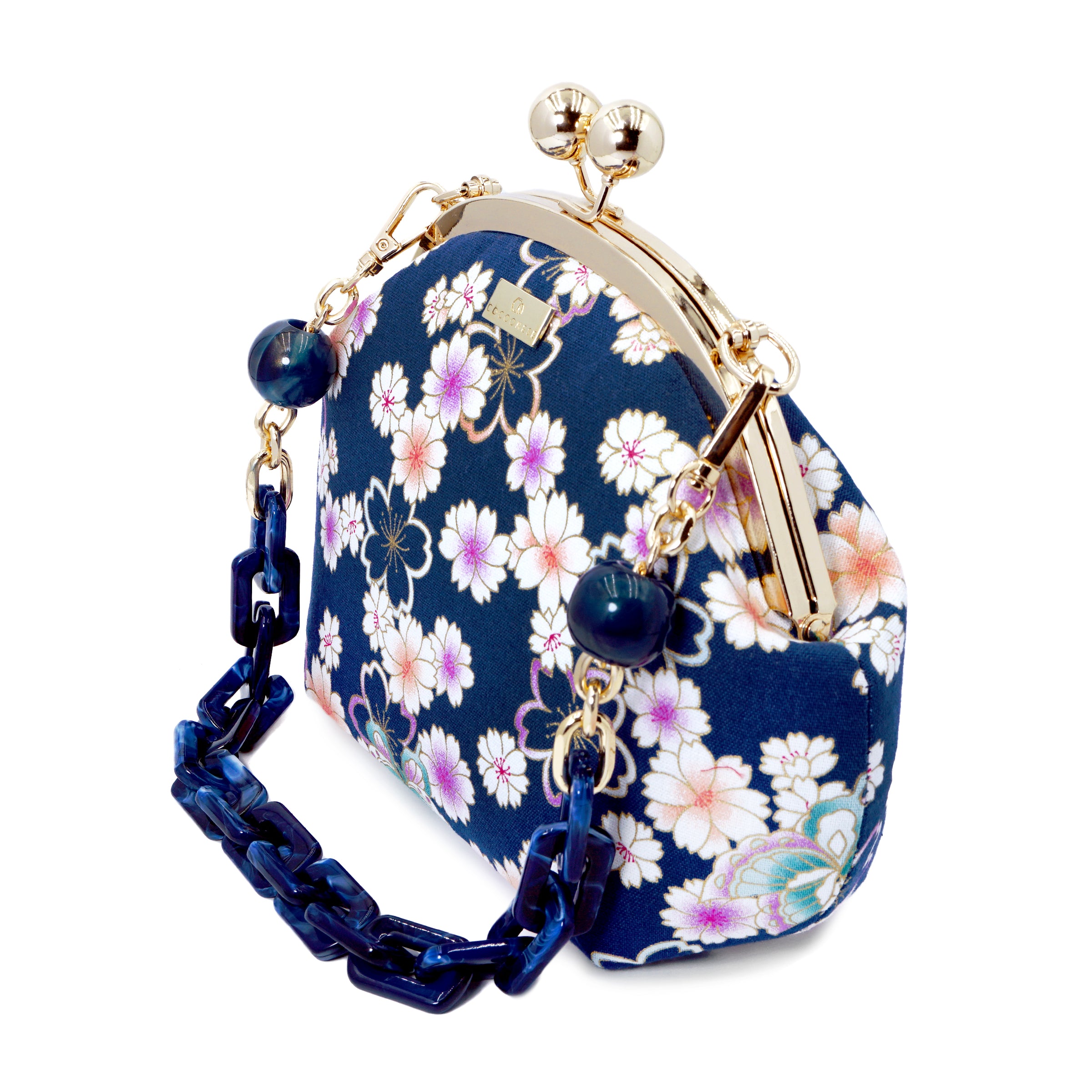 Acrylic Chain Handle Clasp Sling Bag - Butterfly