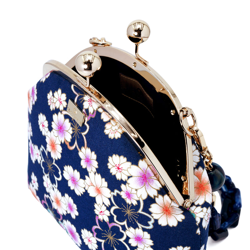 Acrylic Chain Handle Clasp Sling Bag - Butterfly