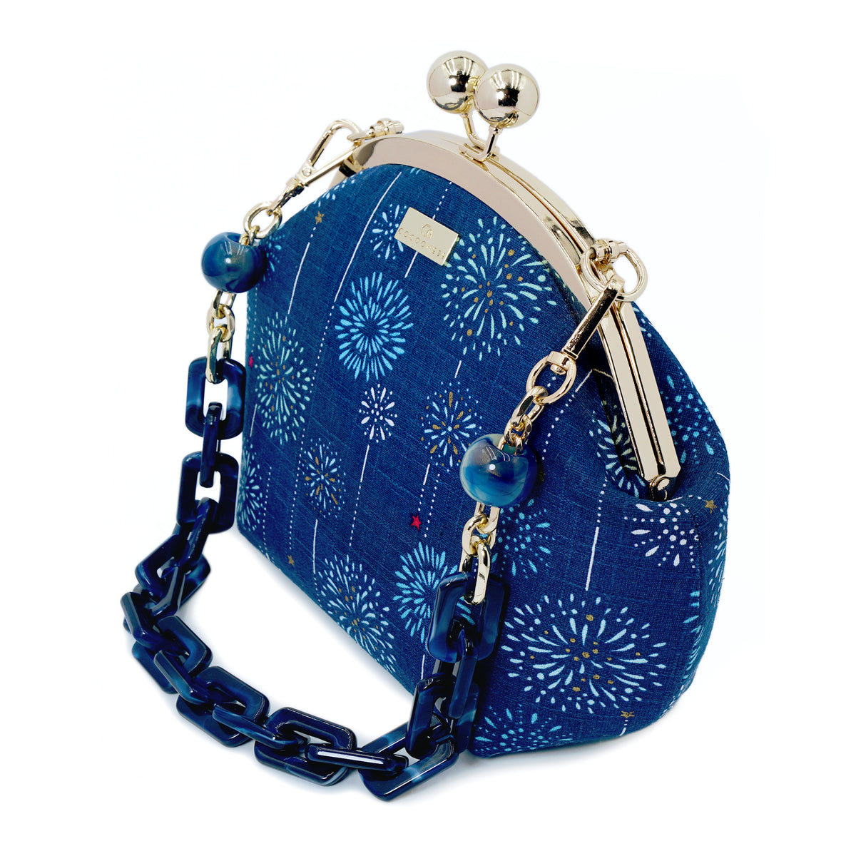 Acrylic Chain Handle Clasp Sling Bag - Hanabi