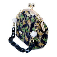 Acrylic Chain Handle Clasp Sling Bag - Bamboo Forest
