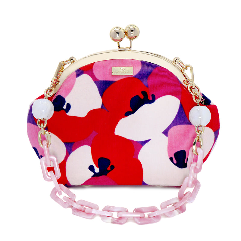Acrylic Chain Handle Clasp Sling Bag - Camilla's Blush