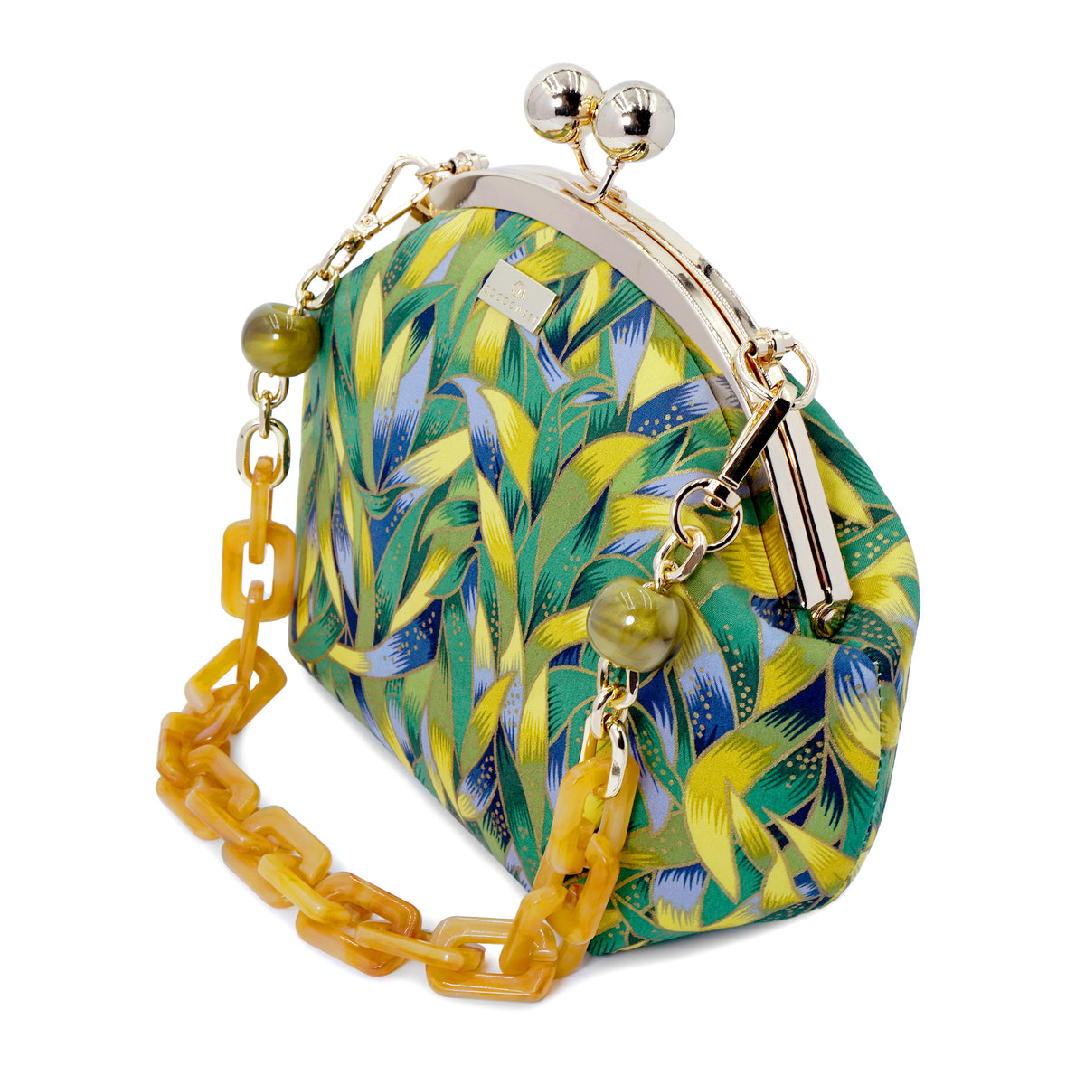 Acrylic Chain Handle Clasp Sling Bag - Tender Grass