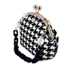 Acrylic Chain Handle Clasp Sling Bag - Houndstooth Check