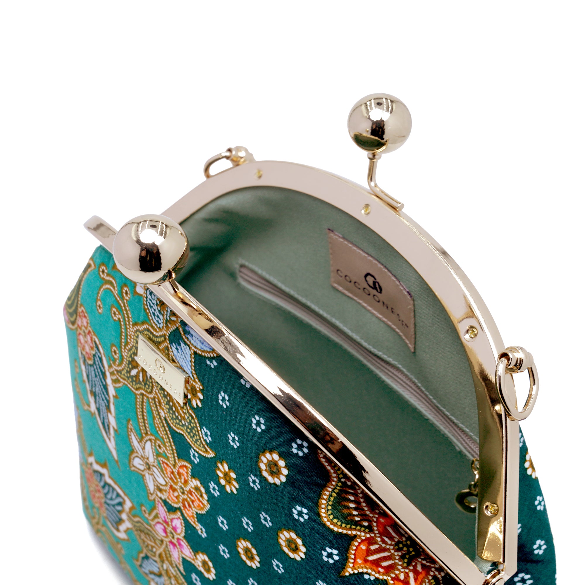 Acrylic Chain Handle Clasp Sling Bag - Epiphyllum