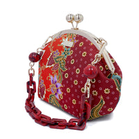 Acrylic Chain Handle Clasp Sling Bag - Epiphyllum