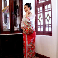 Batik Sarong Wrapped Skirt - Melati Salju(RD)