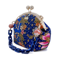 Acrylic Chain Handle Clasp Sling Bag - Epiphyllum