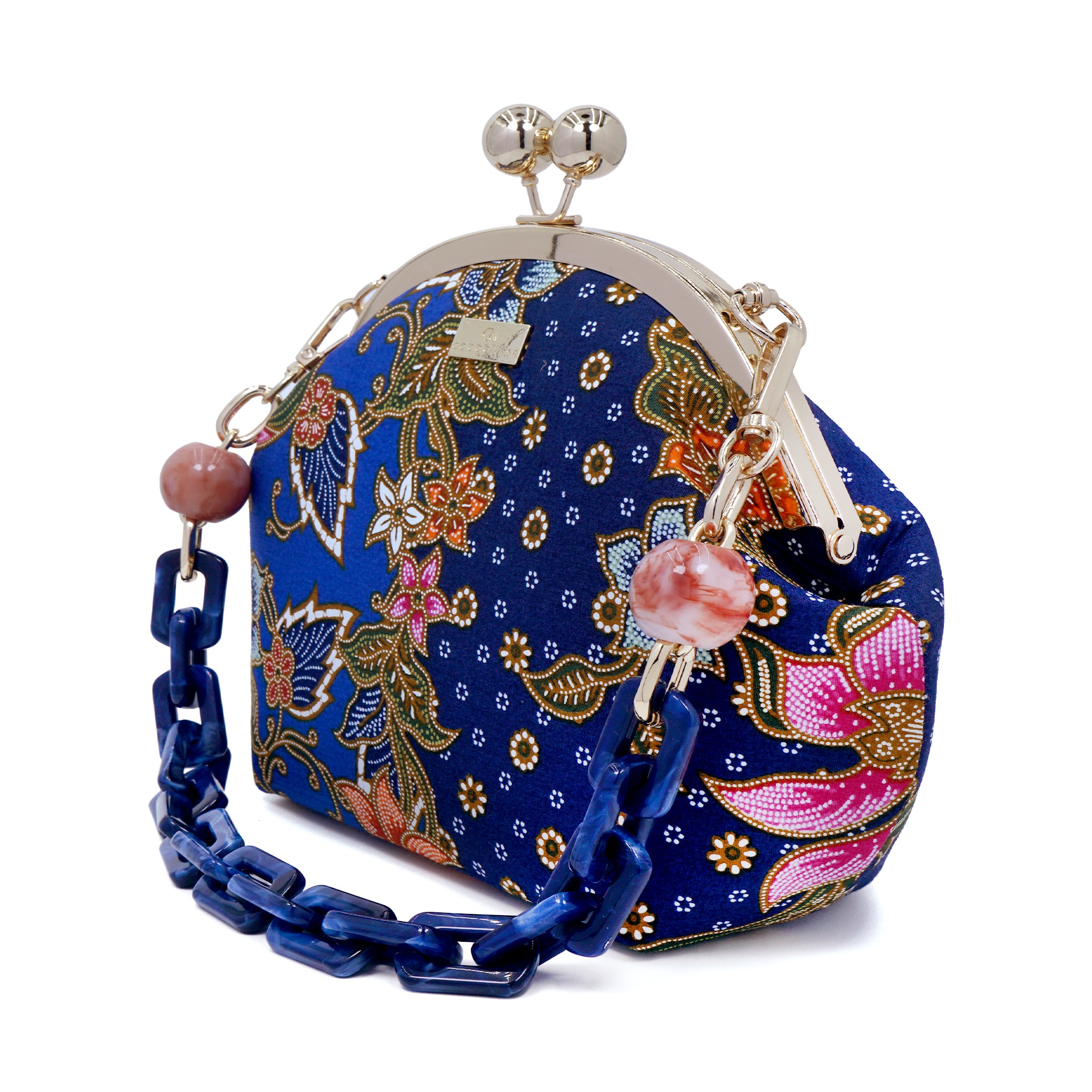 Acrylic Chain Handle Clasp Sling Bag - Epiphyllum
