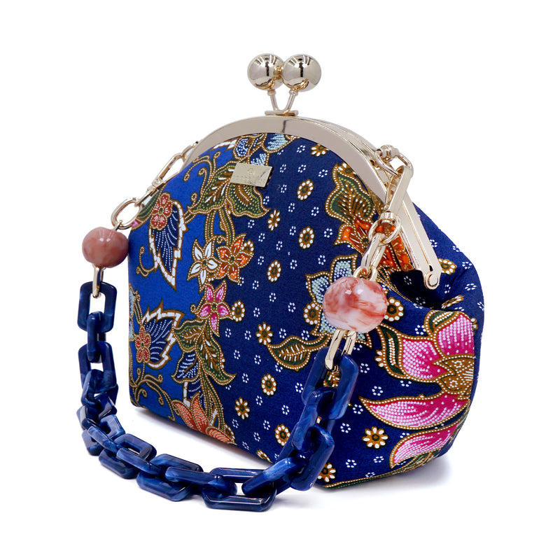 Acrylic Chain Handle Clasp Sling Bag - Epiphyllum