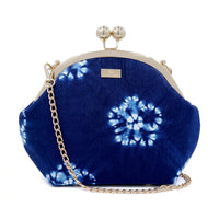 Acrylic Chain Handle Clasp Sling Bag - Indigo Eclipse