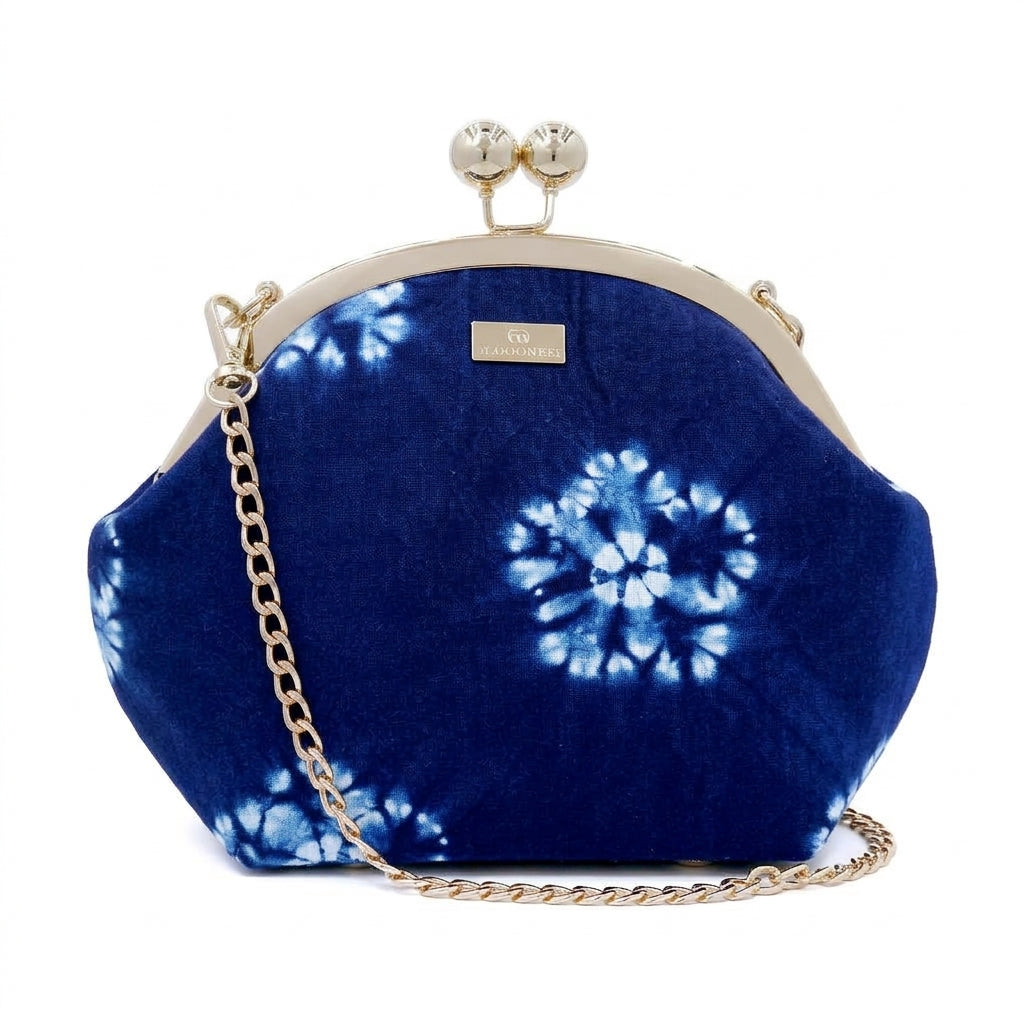 Acrylic Chain Handle Clasp Sling Bag - Indigo Eclipse