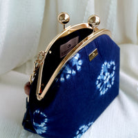 Acrylic Chain Handle Clasp Sling Bag - Indigo Eclipse