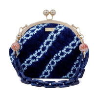 Acrylic Chain Handle Clasp Sling Bag - Indigo Cascade