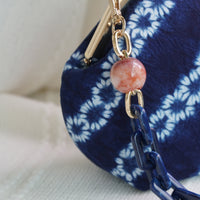 Acrylic Chain Handle Clasp Sling Bag - Indigo Cascade
