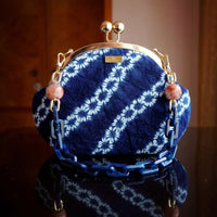 Acrylic Chain Handle Clasp Sling Bag - Indigo Cascade