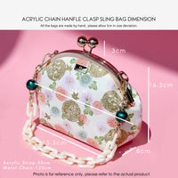 Acrylic Chain Handle Clasp Sling Bag - Natsume