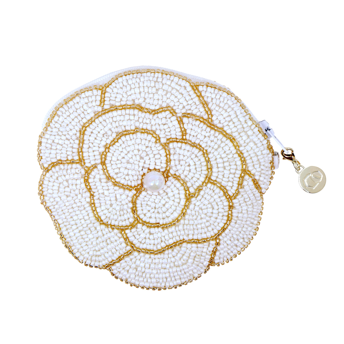 Beaded Coin Purse - Camellia