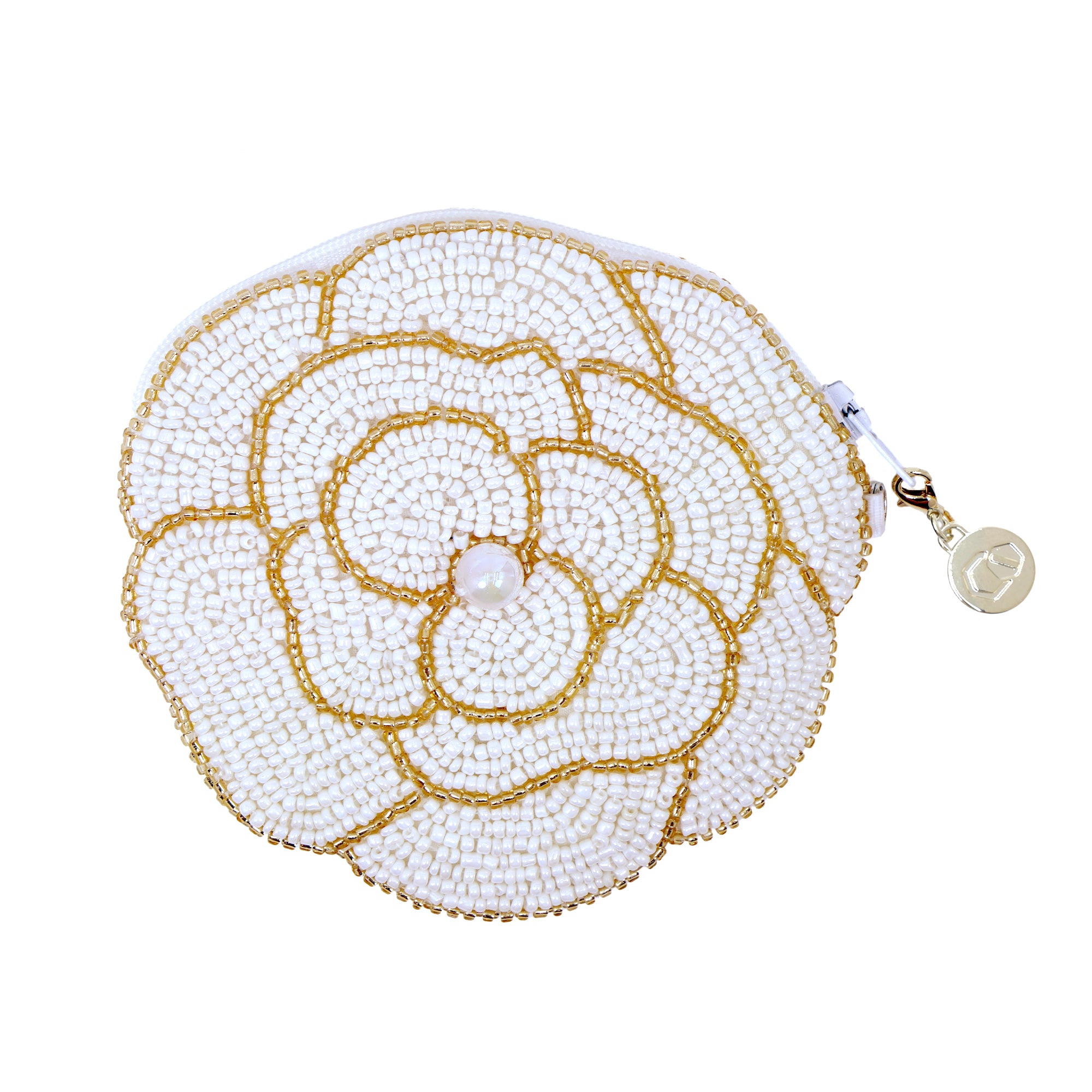Beaded Coin Purse - Camellia