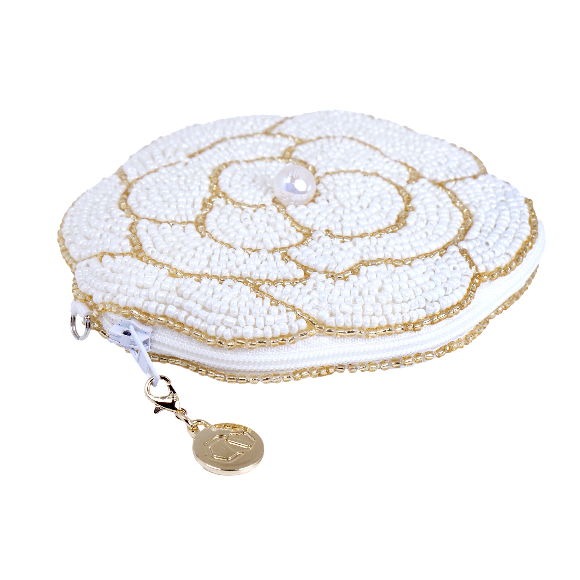 Beaded Coin Purse - Camellia