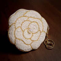 Beaded Coin Purse - Camellia