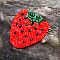 Beaded Coin Purse - Strawberry