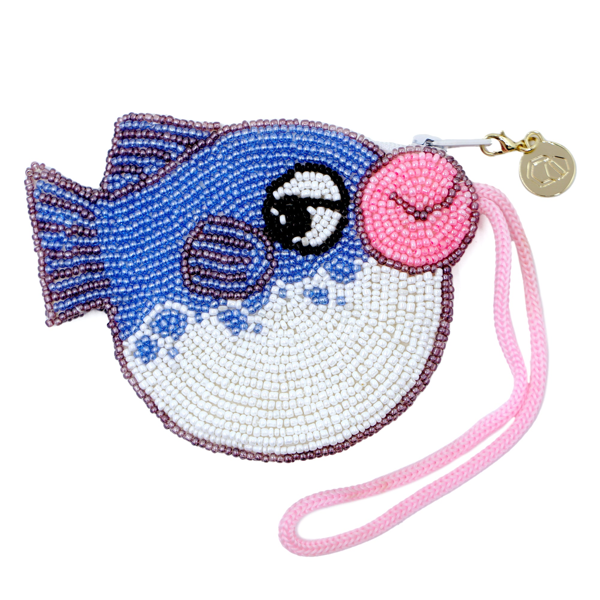 Beaded Coin Purse - Pink Butterfly