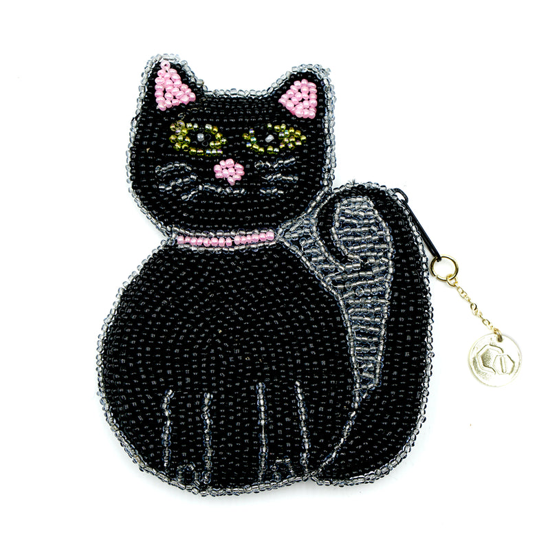 Beaded Coin Purse - Blackpink Cat