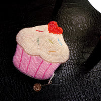 Beaded Coin Purse - Heart Cupcake