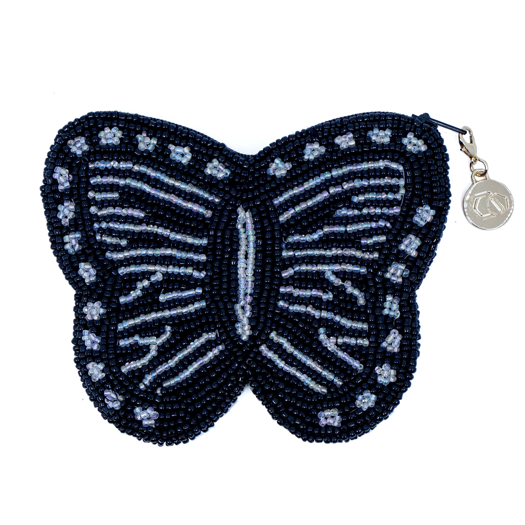 Beaded Coin Purse - Butterfly (BK)