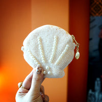 Beaded Coin Purse - Shell White