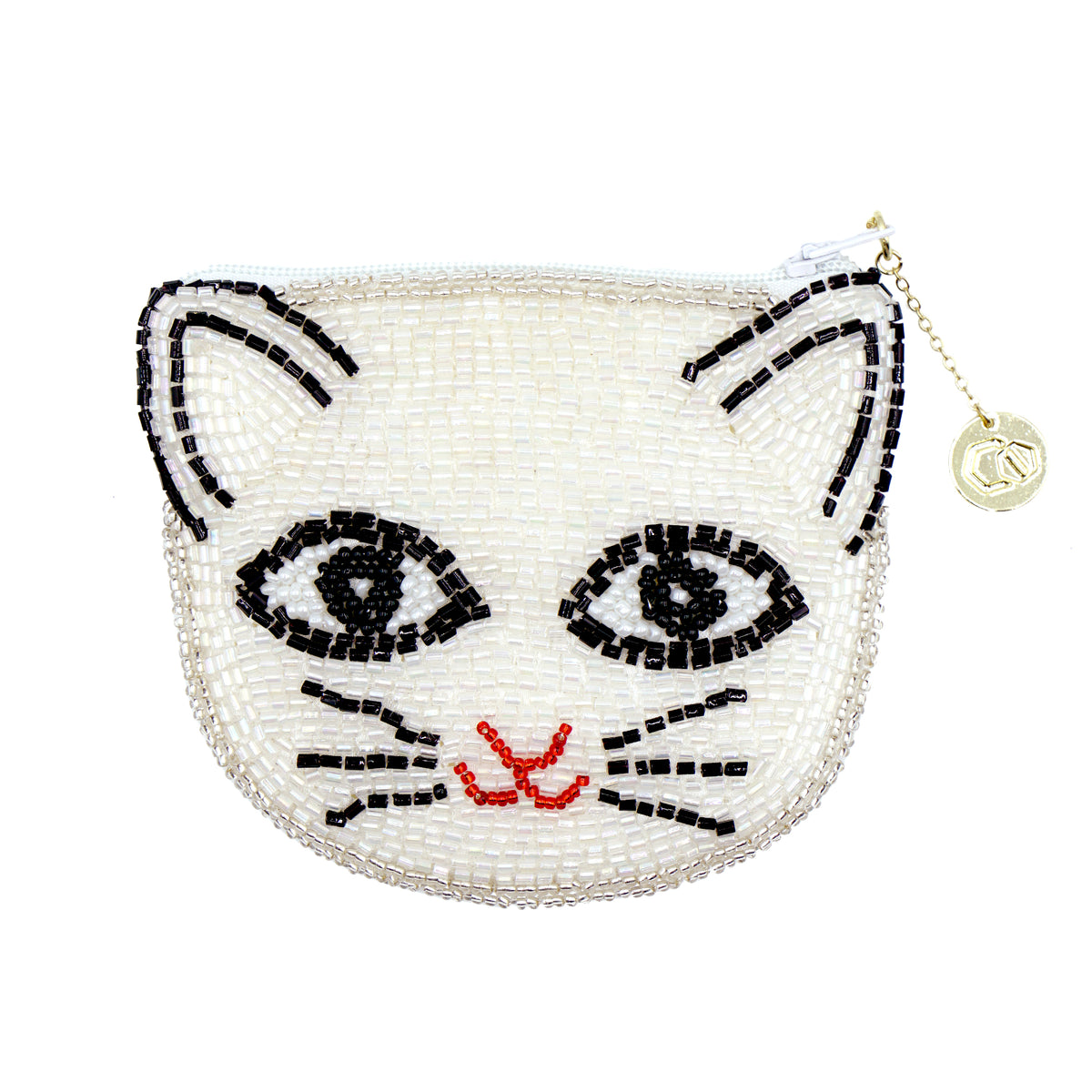 Beaded Coin Purse - Egypt Cat