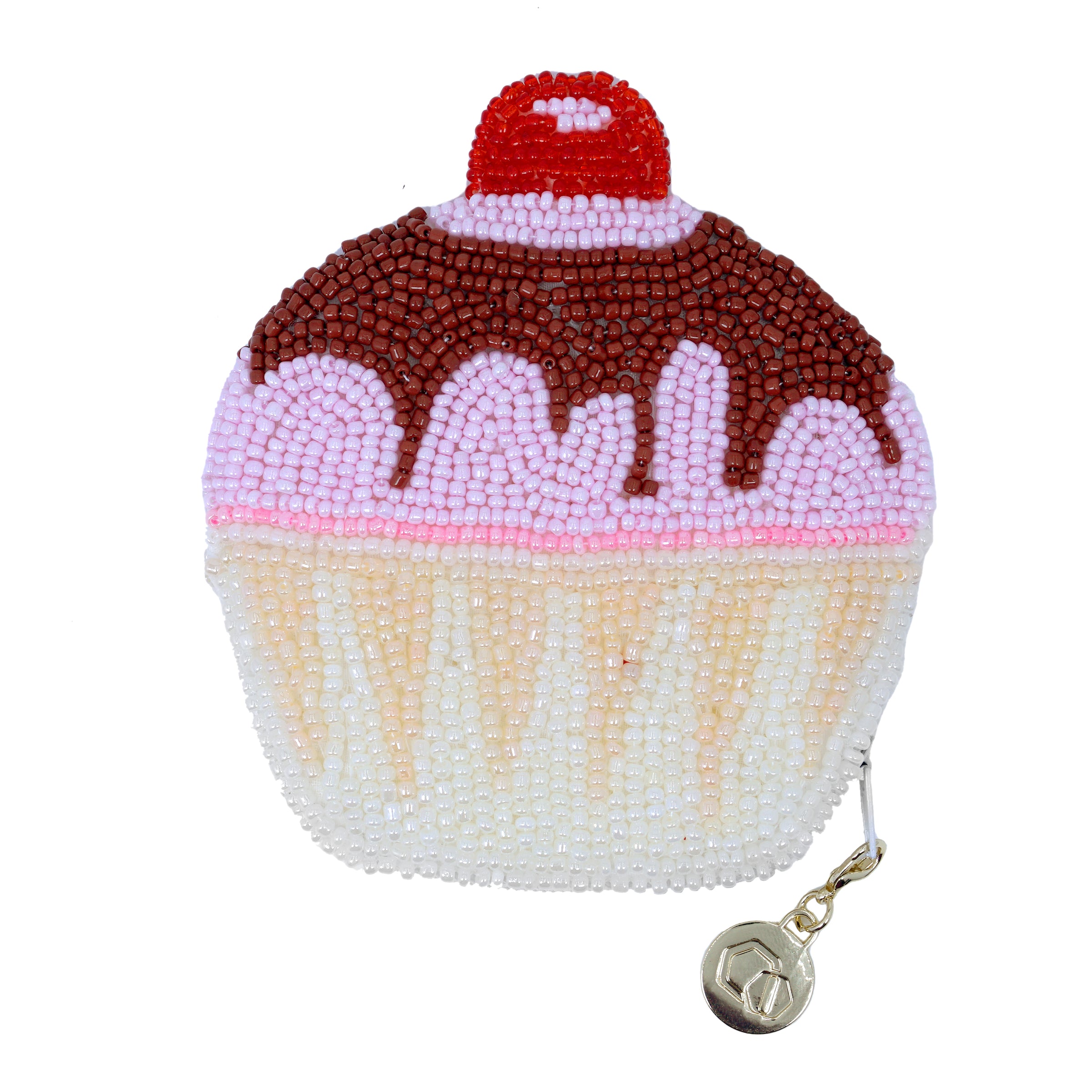 Beaded Coin Purse - Pudding Cupcake