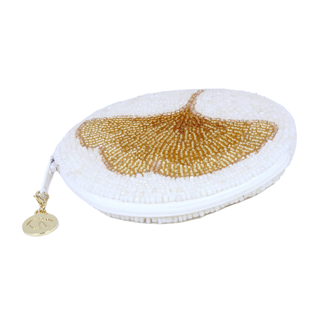 Beaded Coin Purse - Ginkgo Flower
