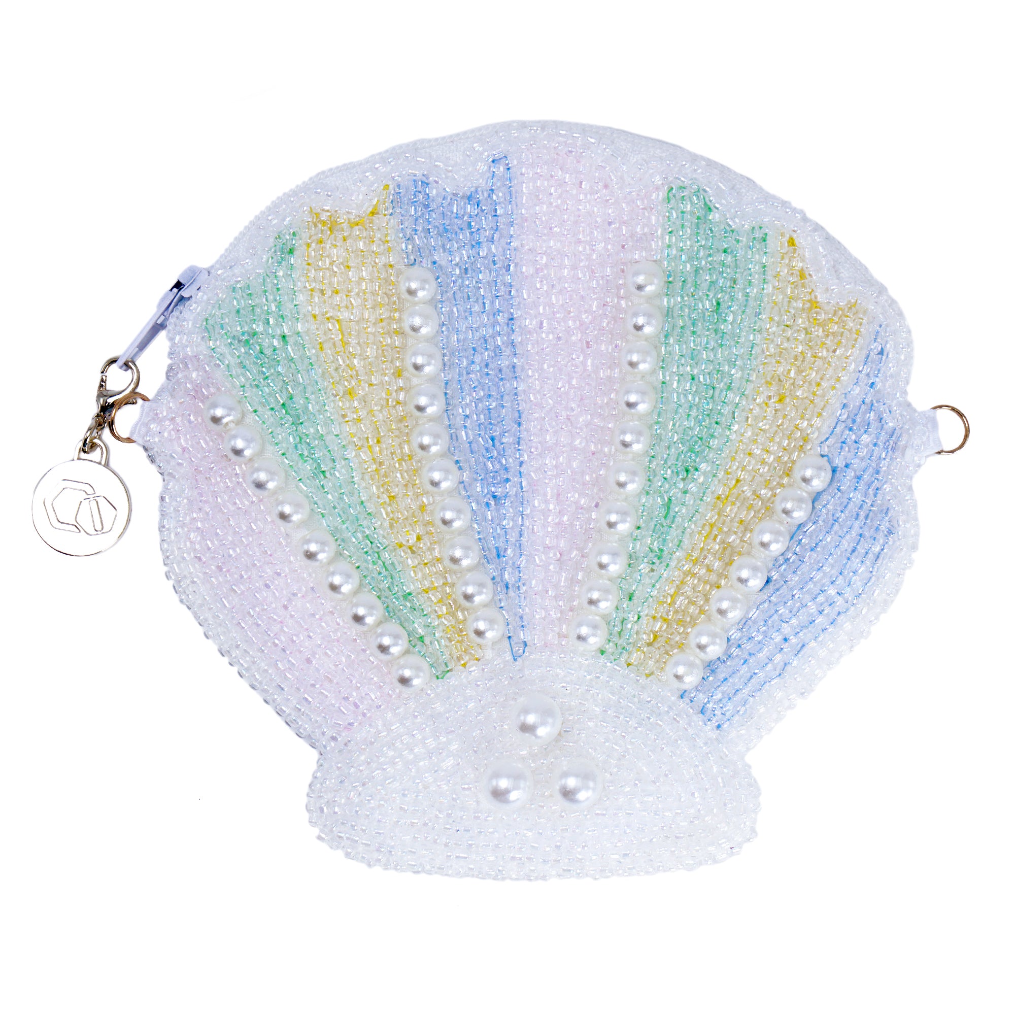 Beaded Coin Purse - Shell Rainbow