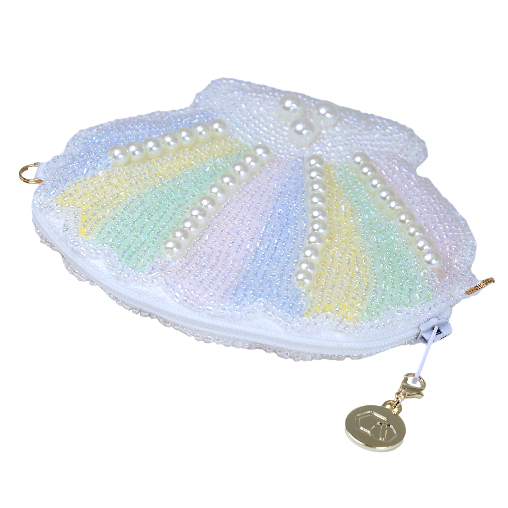 Beaded Coin Purse - Shell Rainbow