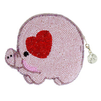 Beaded Coin Purse - Pig