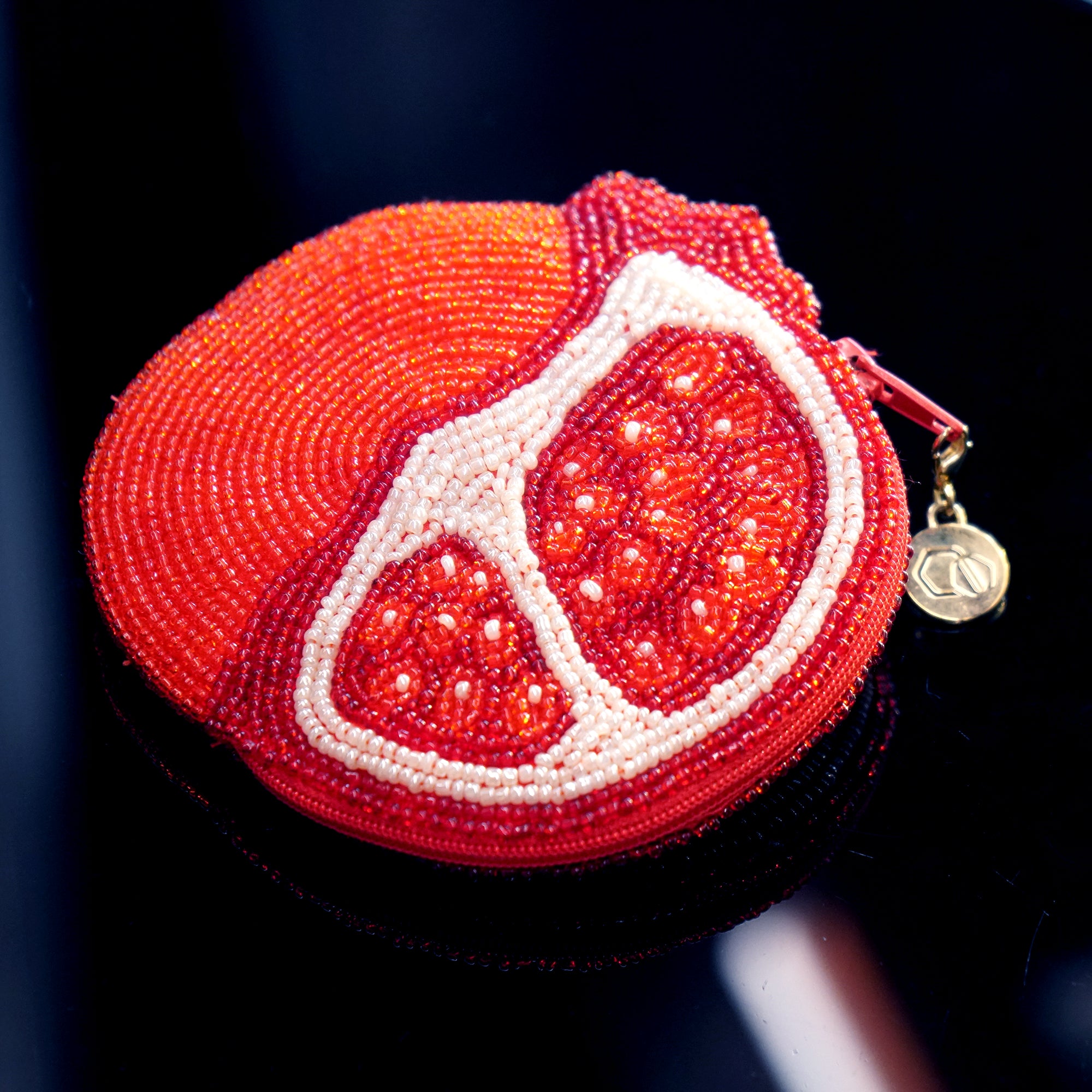 Beaded Coin Purse - Pomegranate