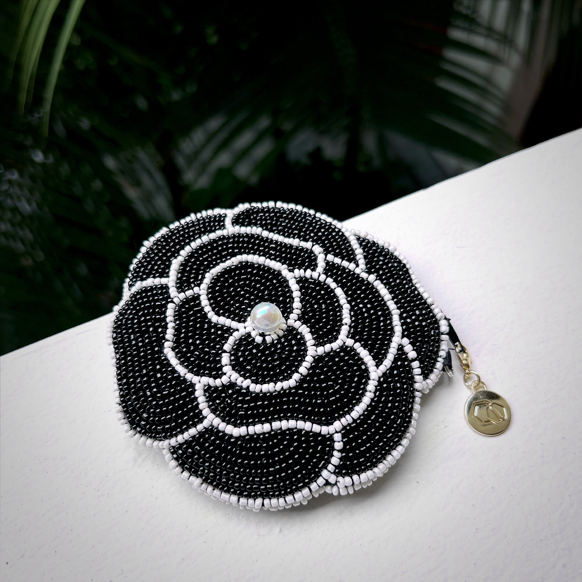 Beaded Coin Purse - Camellia