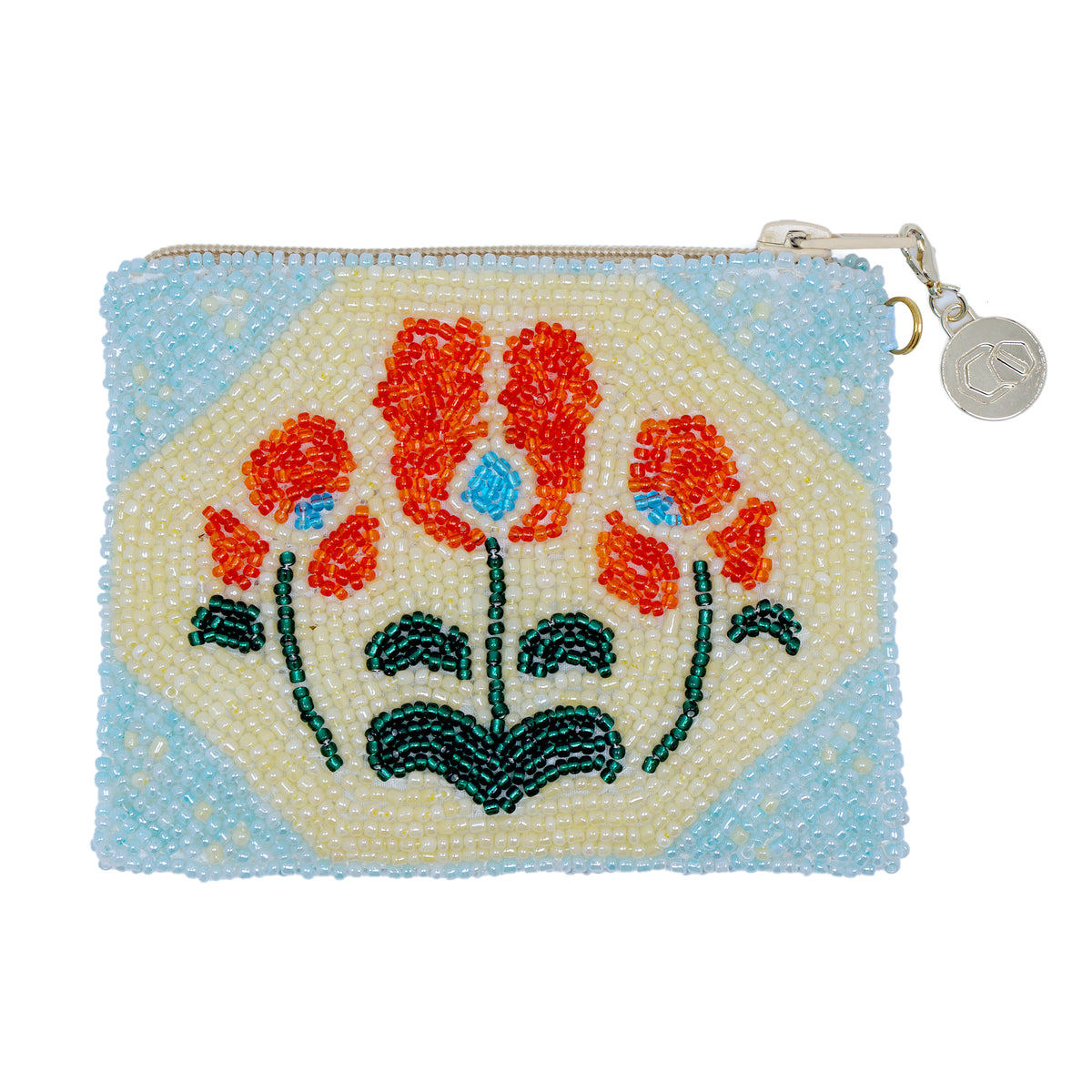 Beaded Coin Purse - Poppy Trio(GN))