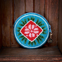 Beaded Coin Purse - Sunburst Petals(BL)