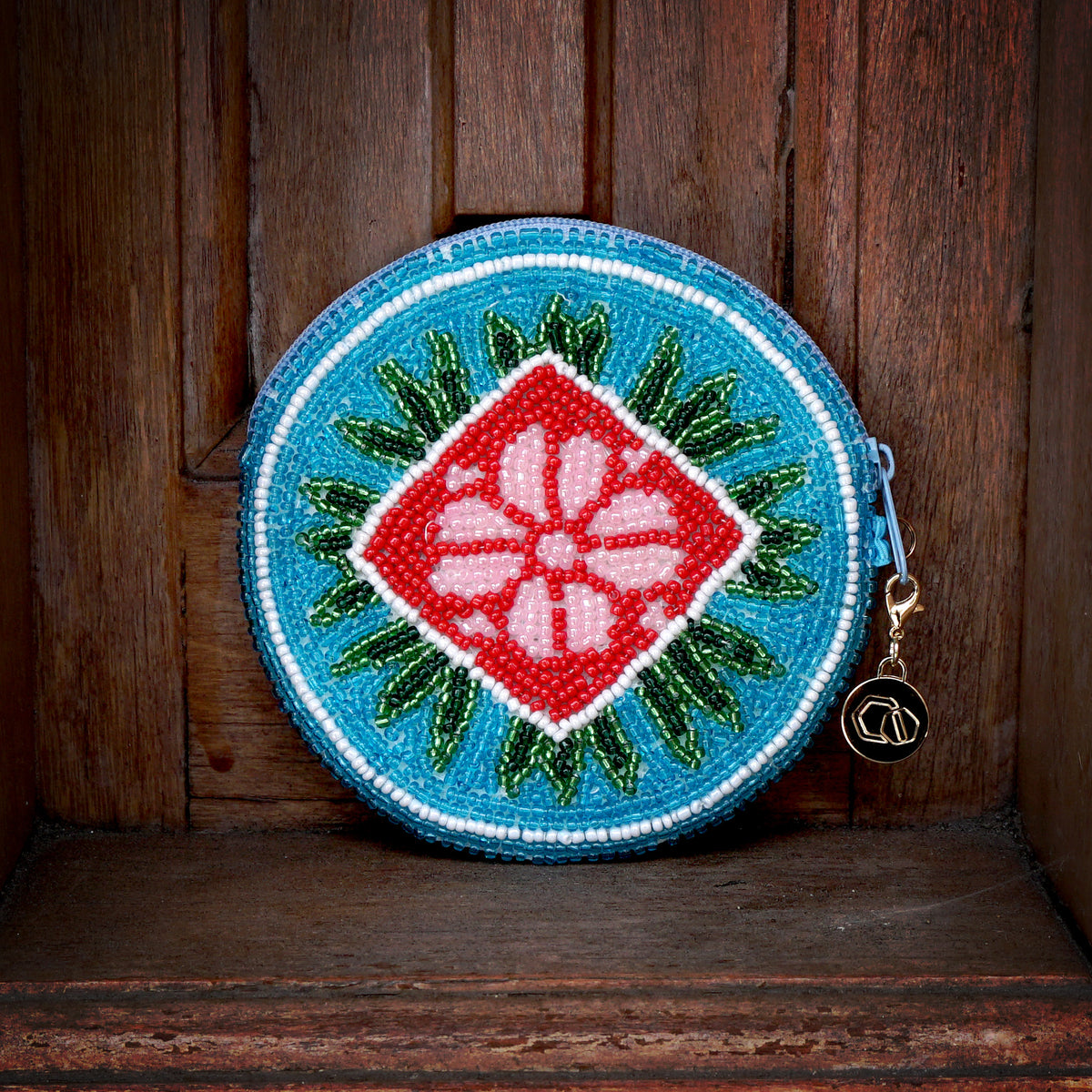 Beaded Coin Purse - Sunburst Petals(BL)
