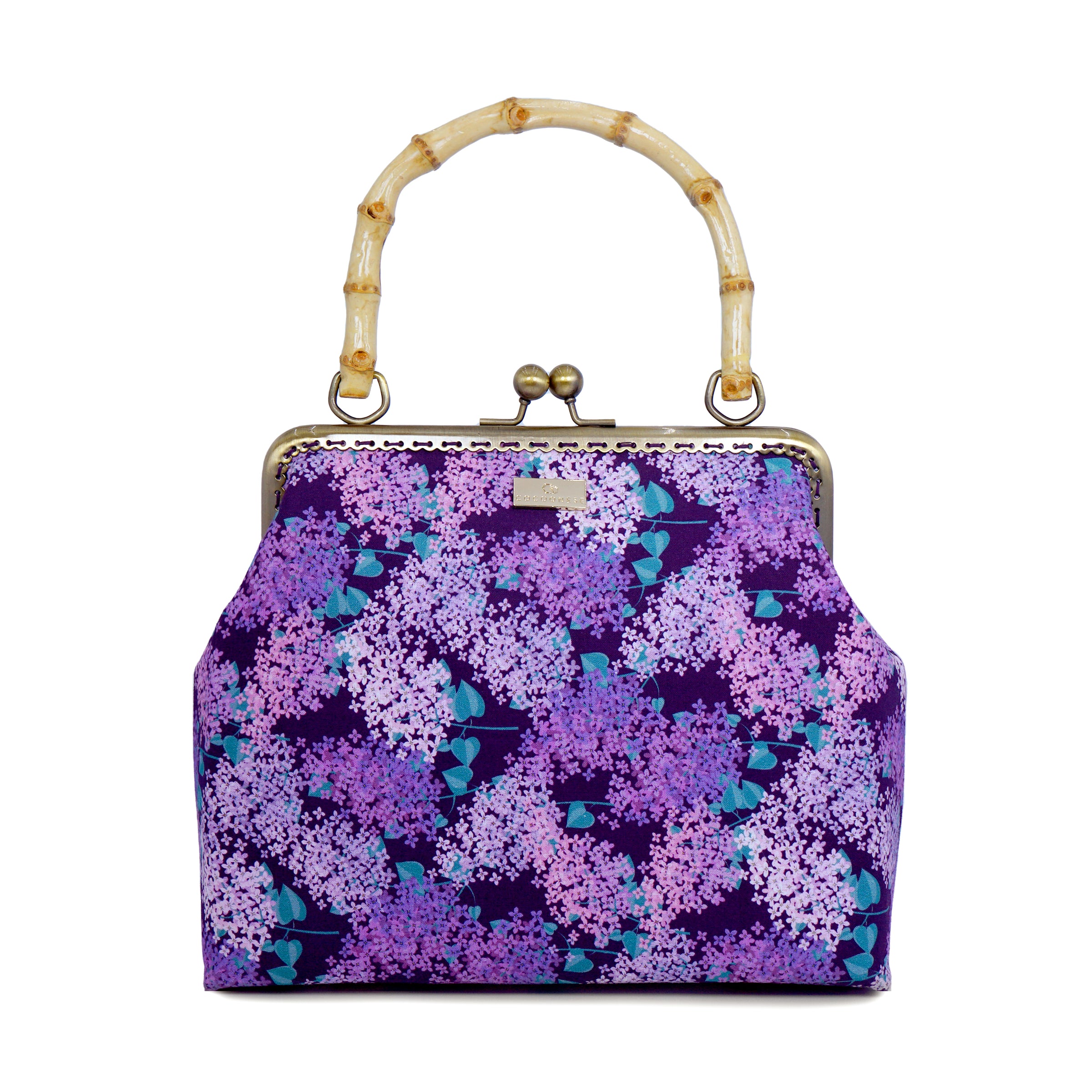 Bamboo Top Handle Bag - Lavender