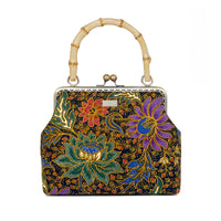 Bamboo Top Handle Bag - Moonlit Garden