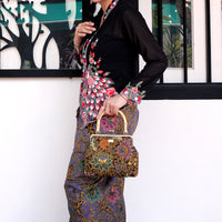 Bamboo Top Handle Bag - Moonlit Garden