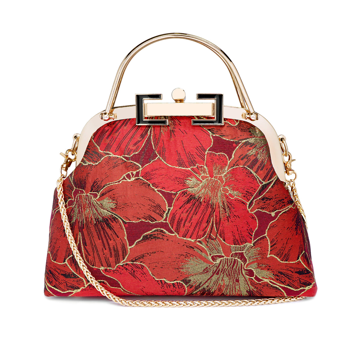 Clasp Crossbody Bag - Gold Lily